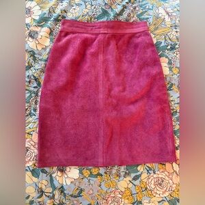 United Colors Of Benetton Vintage Italian Leather Pink Pencil Skirt
